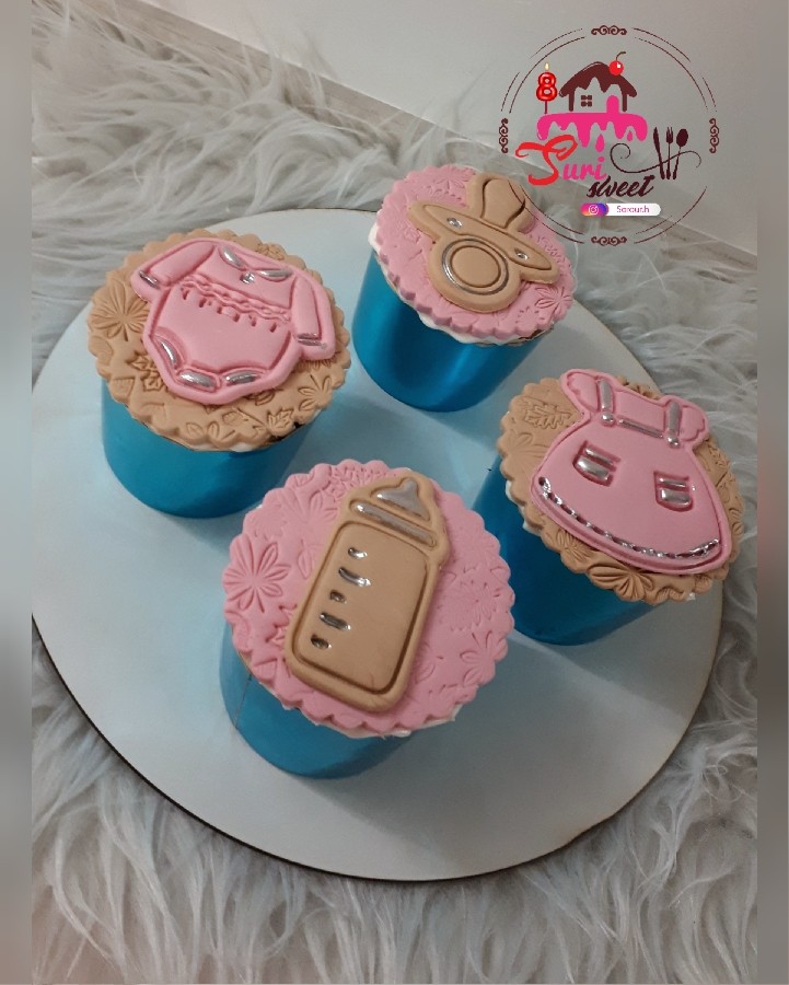 کاپ کیک تولد نوزاد #کیک_خانگی_کاشان 