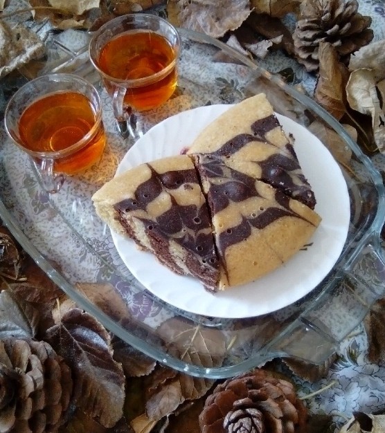 ?کیک دو رنگ?