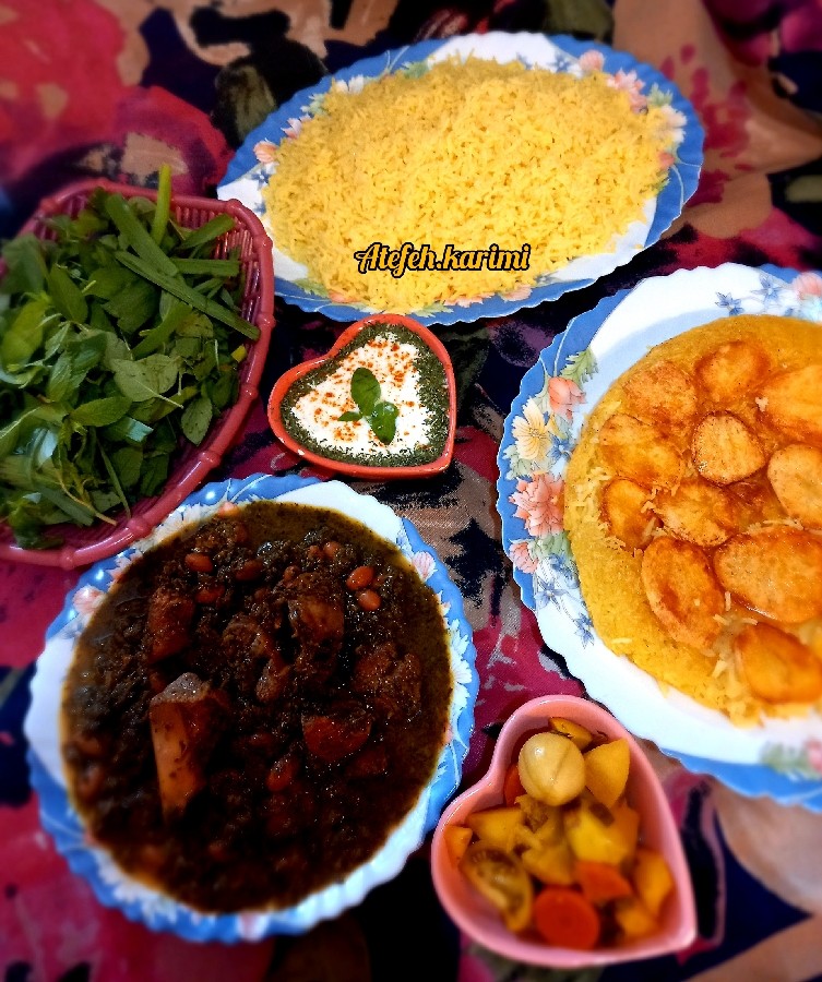 عکس برنج و خورشت قرمه سبزی