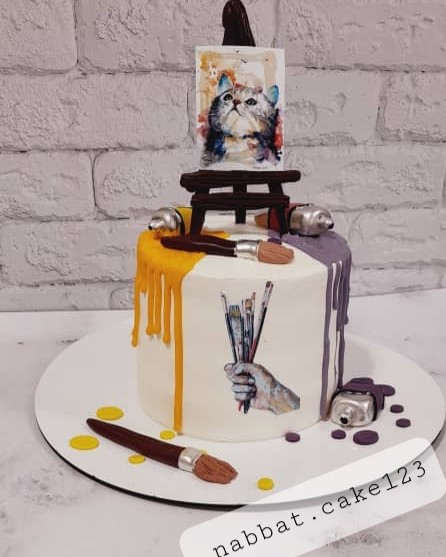 عکس کیک با تم نقاشی سفارش مشتری خوبم?
