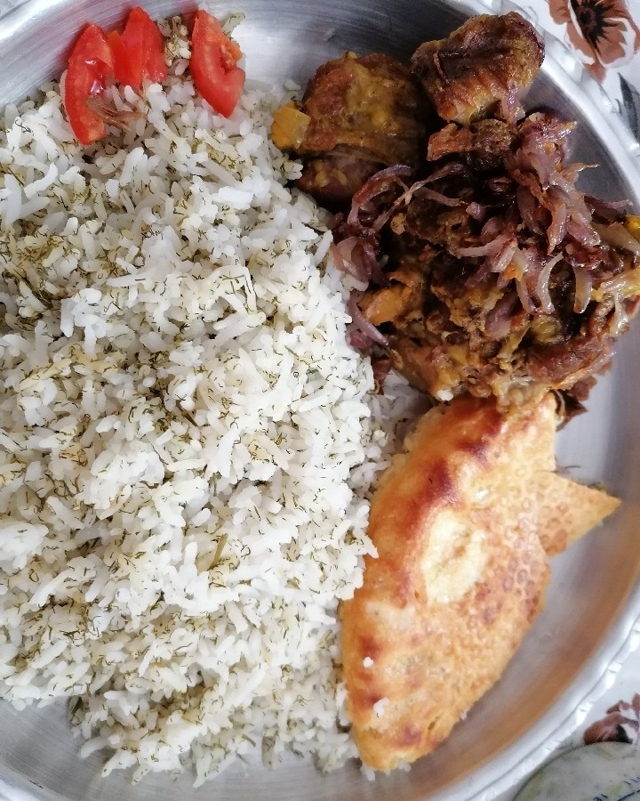 شوید پلو با گوشت