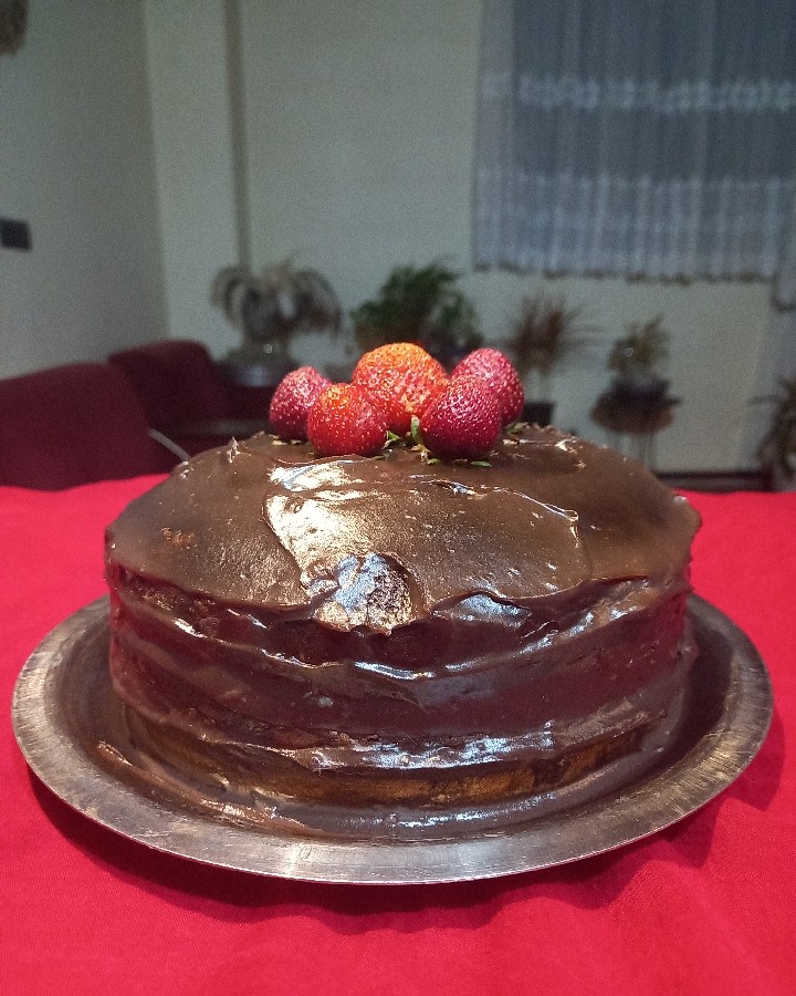 کیک شکلاتی با پودینگ