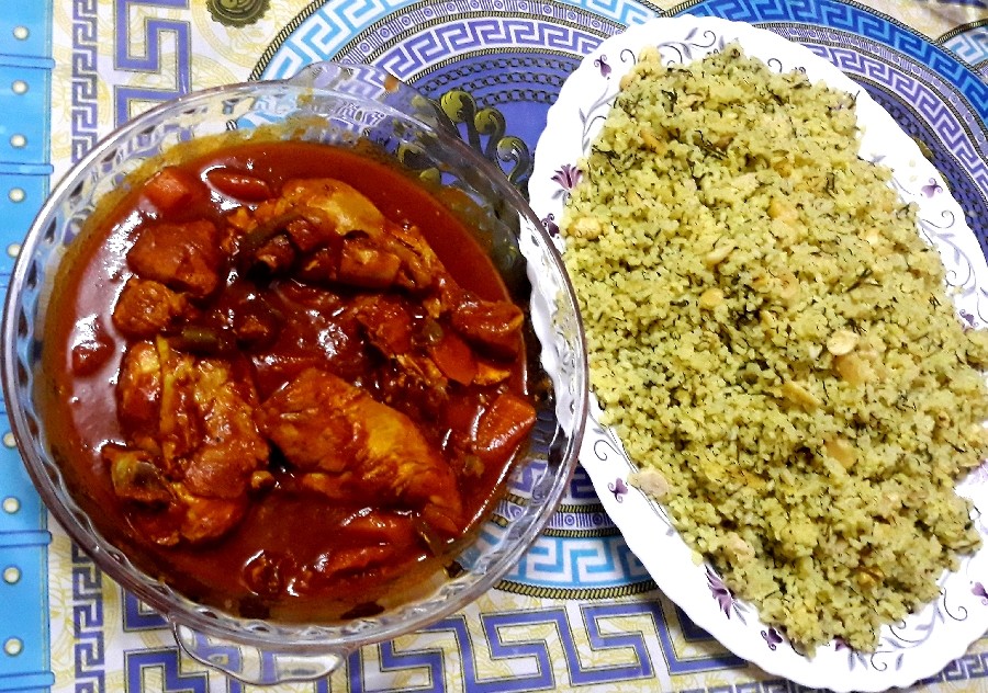 عکس باقالی پلو ومرغ