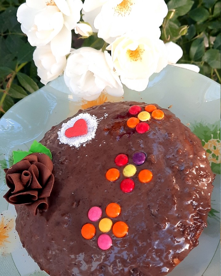 عکس کیک شکلاتی باروکش گاناش 