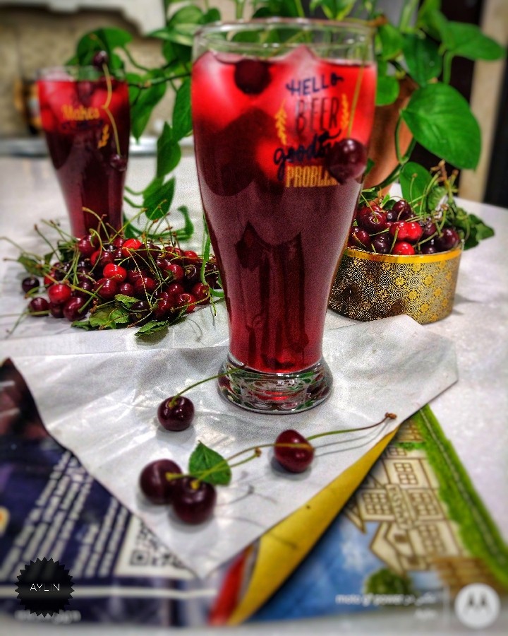 عکس آب آلبالو خانگی