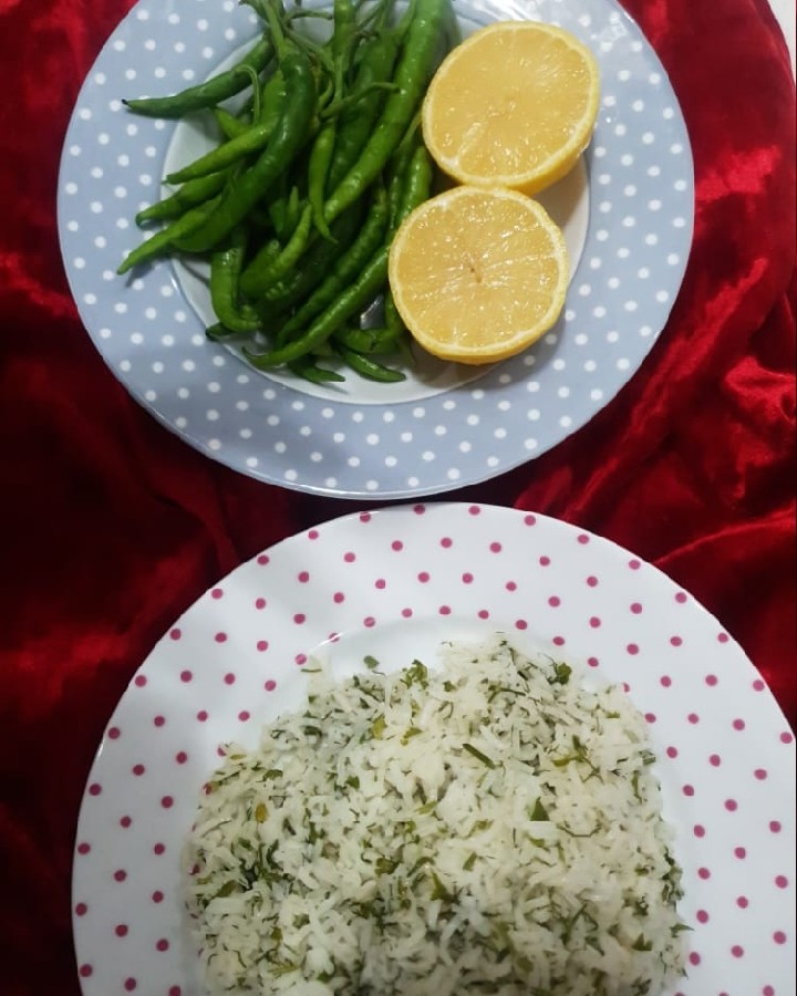 سبزی پلو باماهی کبابی