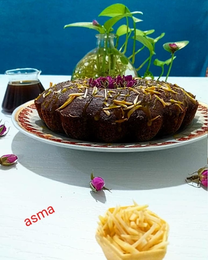 عکس کیک موز شکلات