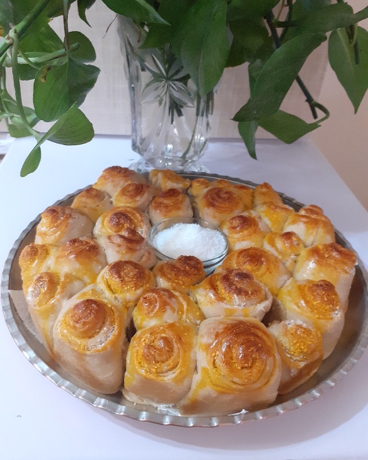 عکس نان رولی نارگیلی با آرد سنگک