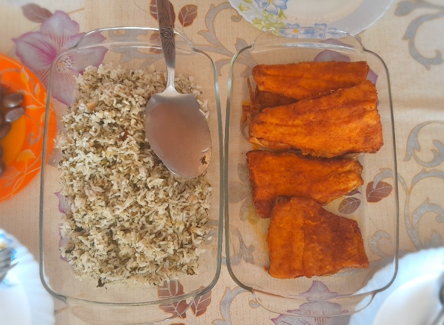 عکس برنج و ماهی