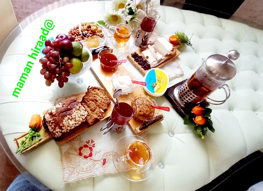 عکس صبحانه با نان تست سویسی چالش عکس از بالا هر چند دیر