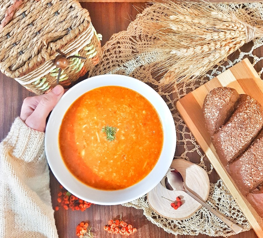عکس سوپ پاییزی با کدو حلوایی