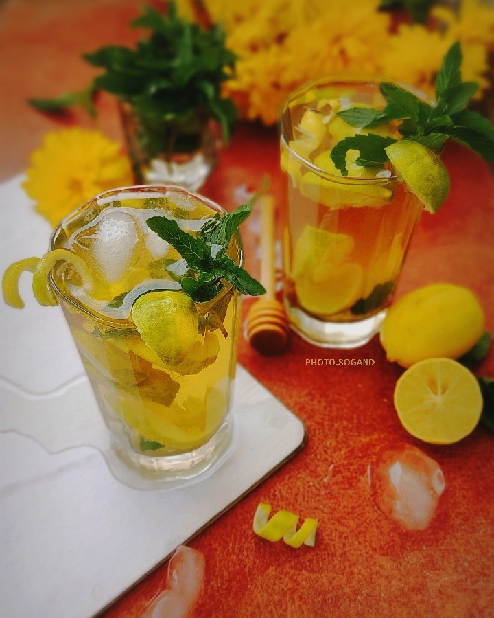 یخ چای نعنا لیمو