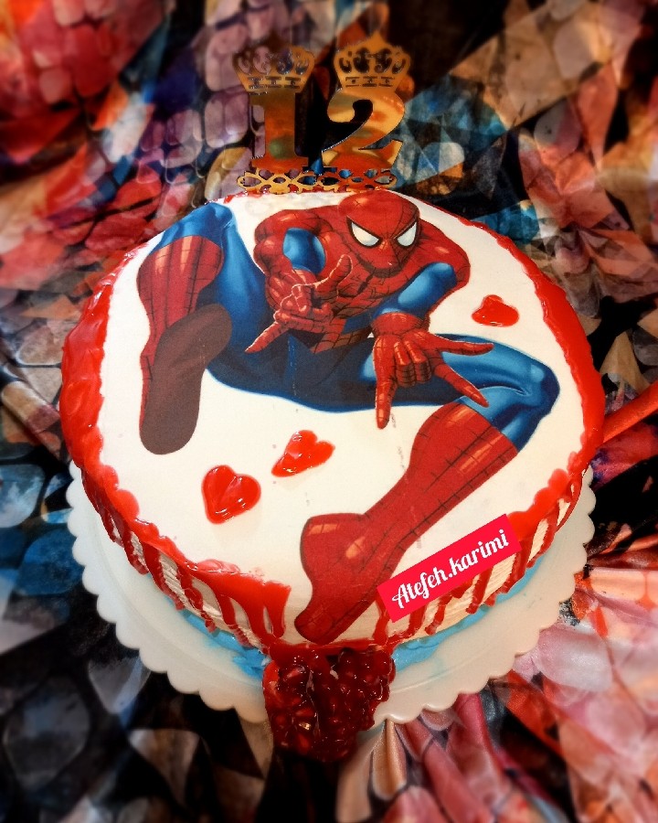 عکس کیک مرد عنکبوتی برای تولد گل پسرم