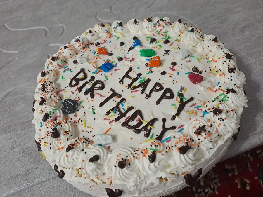 کیک خامه ای تولد?❤️
