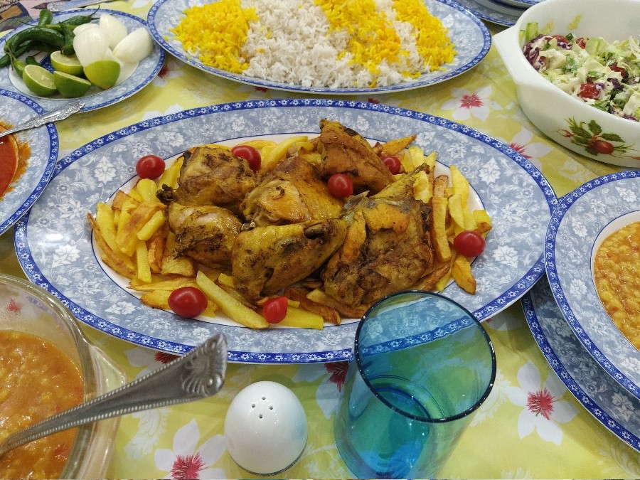 عکس چلو مرغ غذای ساده نعمت رب العالمین