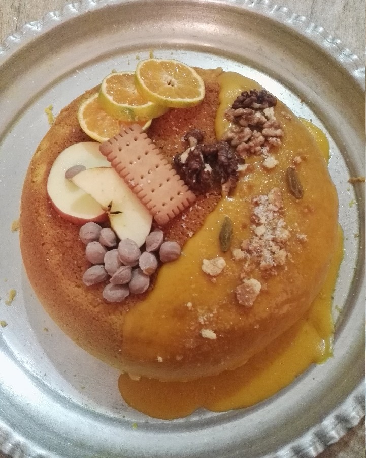 عکس کیک پرتقالی و سس پرتقال