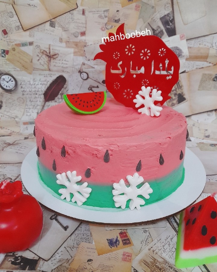 عکس کیک یلدا (کیک هندوانه) ۱۴۰۱