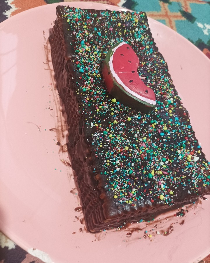 کیک یخچالی برای مدرسه دخترم # یلداتون مبارک