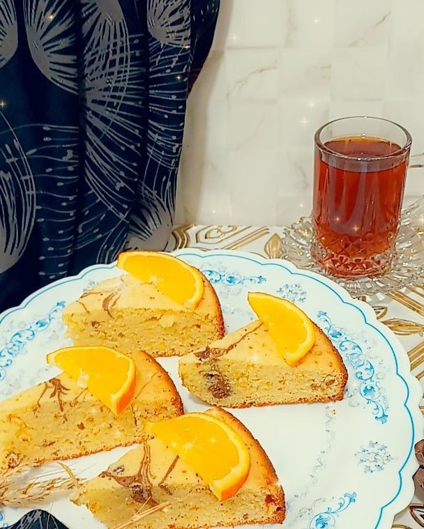 کیک پرتقالی بدون آب پرتقال