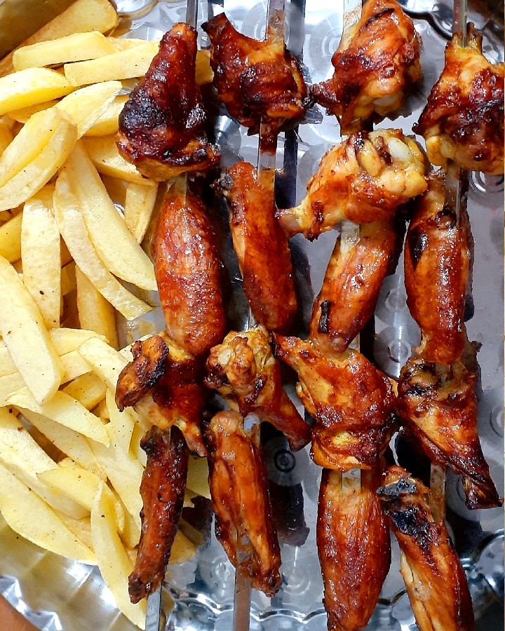 بال مرغ کبابی زعفرانی