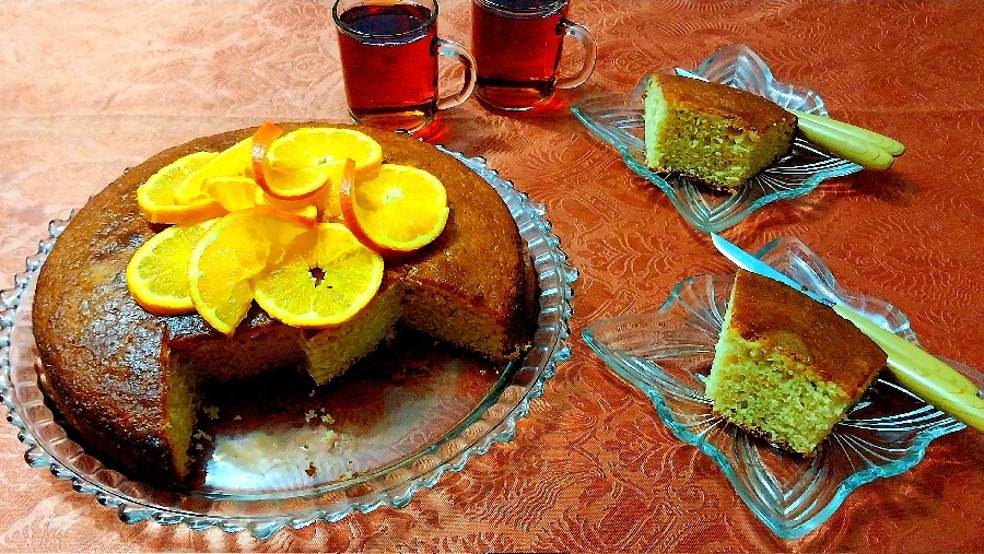 عکس کیک پرتقالی معطر