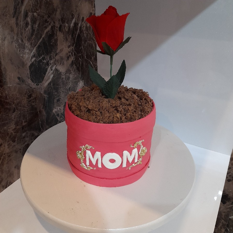 کیک روز مادر برای عشق دلم مامانم این کیک گلدانی رو باعشق برا بهترین مامان دنیا درس کردم 