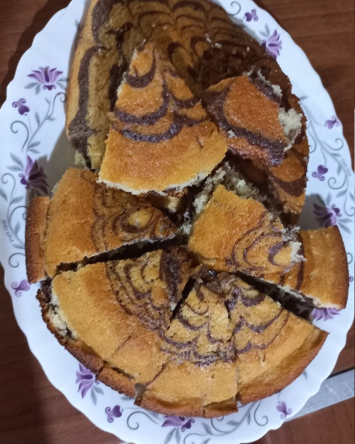 کیک دو رنگ (زبرا کیک)