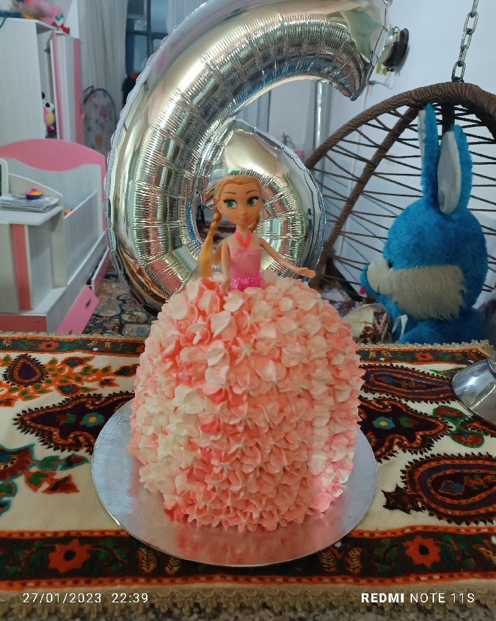 کیک دامن عروسک 
برای تولد در پیش دبستانی حلما خانمی 