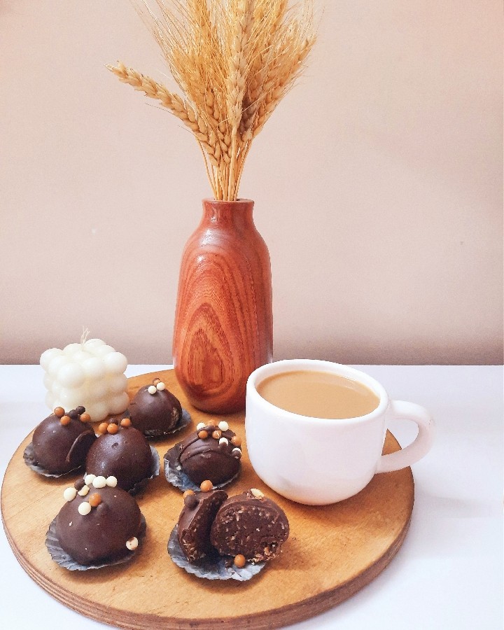 عکس توپک نارگیلی شکلاتی 