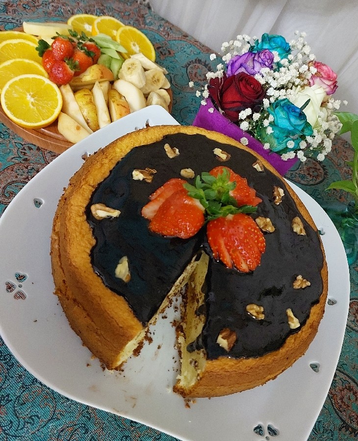 عکس کیک شیر اسفنجی