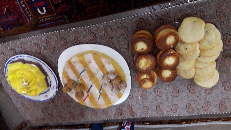 کیک پرتغالی و کرم دو رنگ