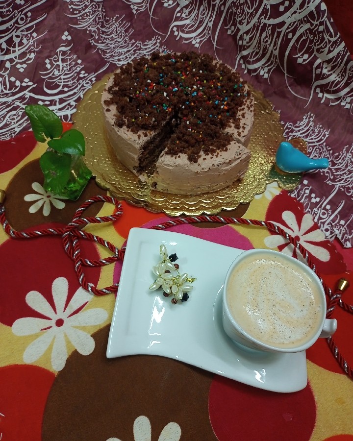 کیک کافیشاپی وقهوه