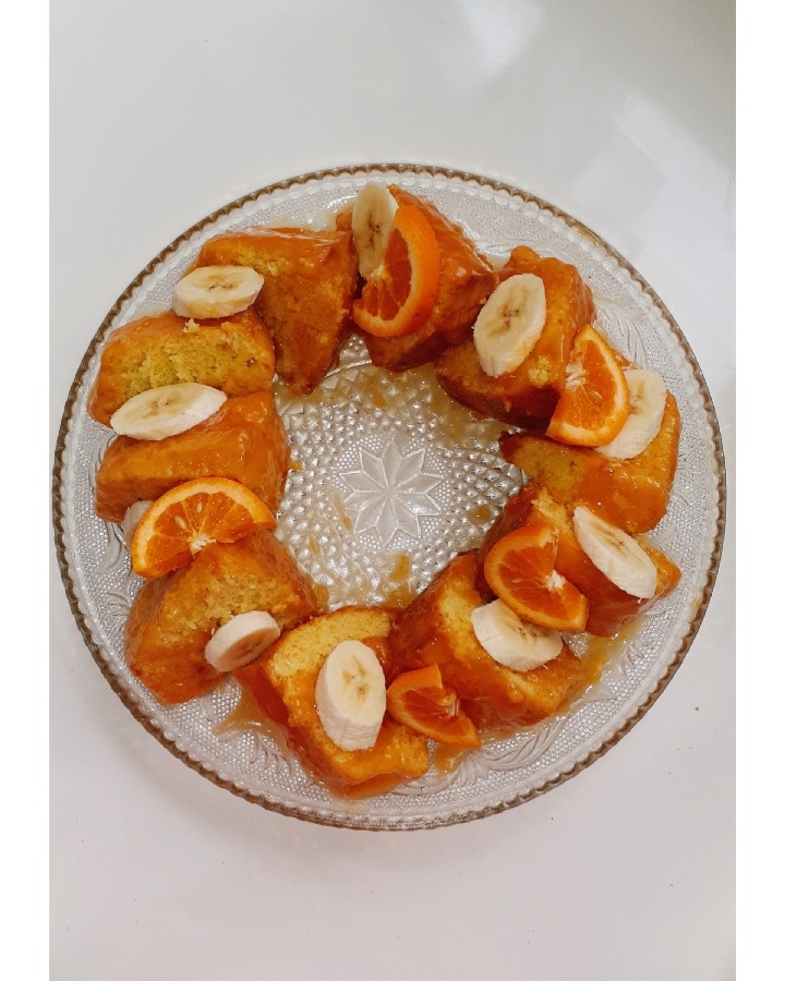 کیک پرتقالی با سس پرتقالی