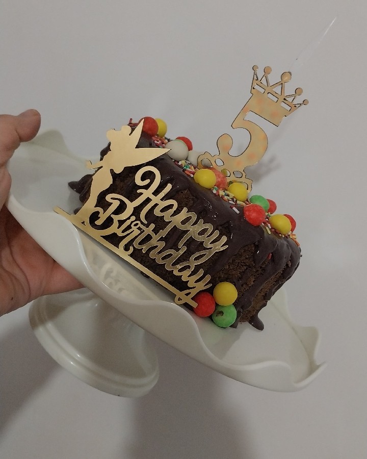 عکس کیک تولد با سس شکلات