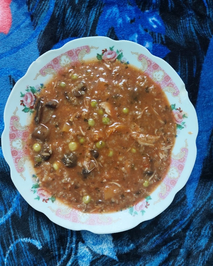 سوپ خوشمزه جوپرک ومرغ برای افطار..