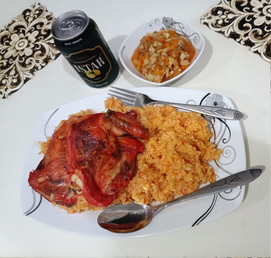 چلو مرغ دودی