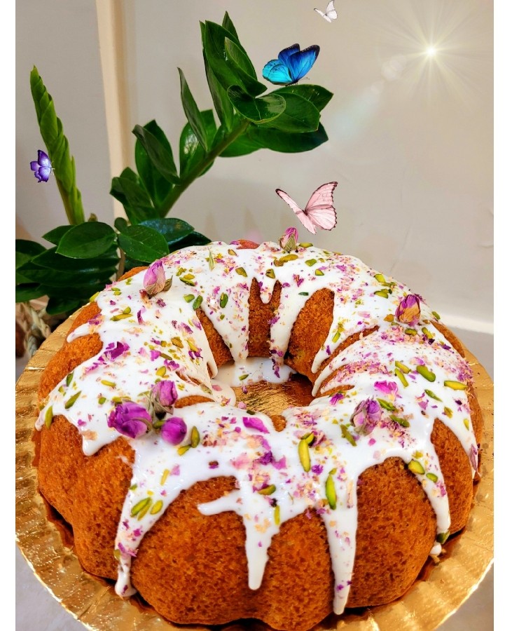 عکس کیک هل و گلاب زعفرانی♡♡♡♡♡♡