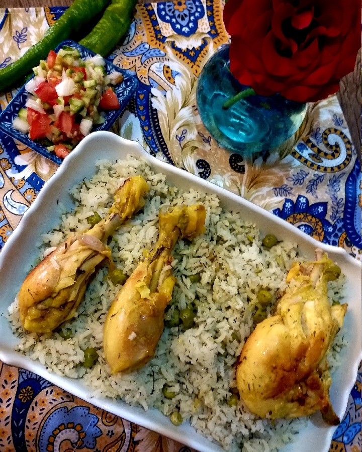 عکس نخودپلو با مرغ