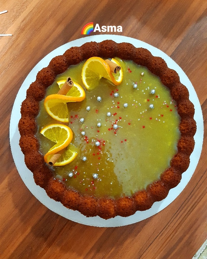 کیک پرتقال با سس پرتقال