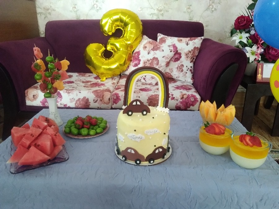 عکس کیک تولد۳سالگی گل پسرم