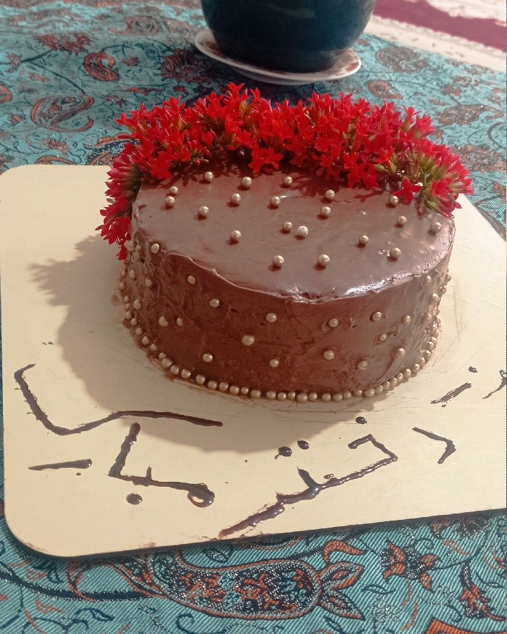 روز دختر مبارک کیک نرمینه با روکش گاناش(دستور پخت خانم سراجی)
