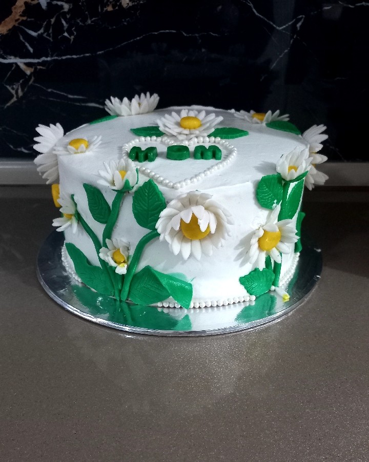 عکس کیک گل های بابونه
