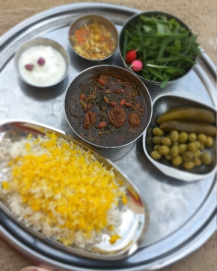 عکس خورشت آلواسفناج