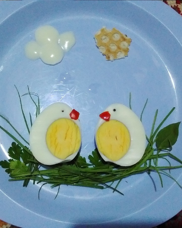 عکس تزیین تخم مرغ آبپز
