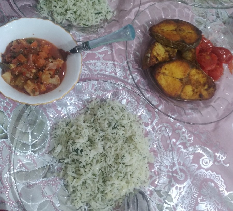 سبزی پلو با ماهی