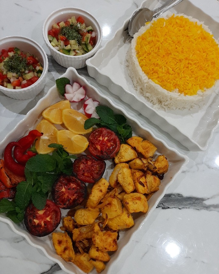 عکس جوجه تابه ای زعفرانی