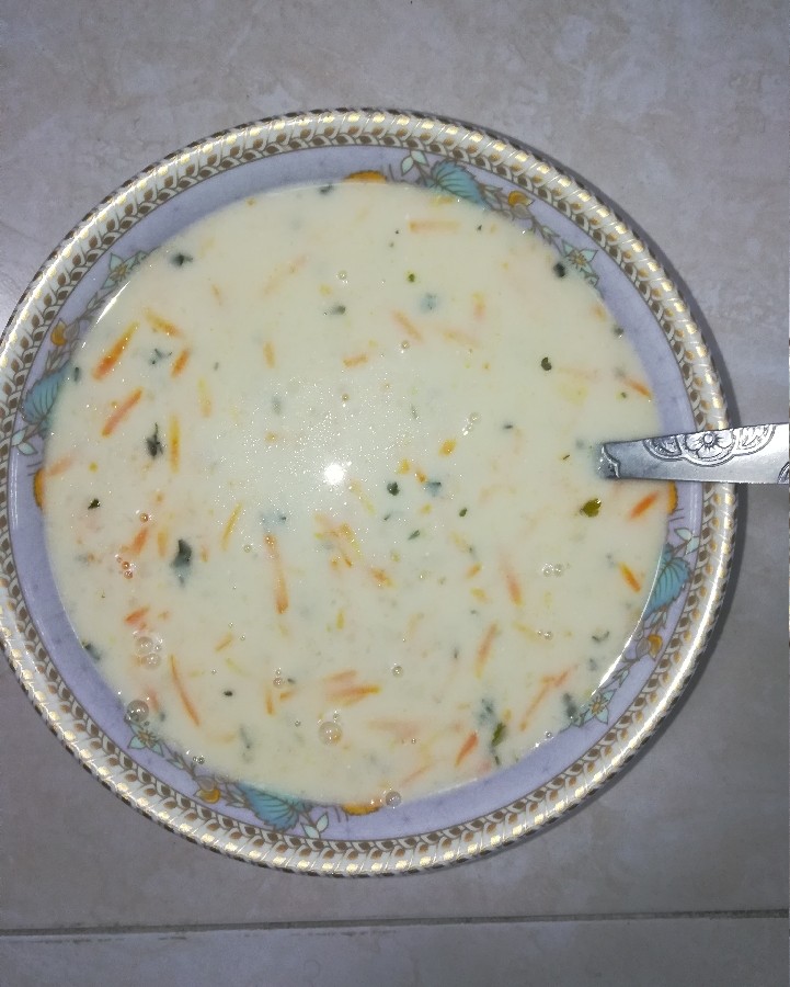 عکس سوپ شیر و خامه.