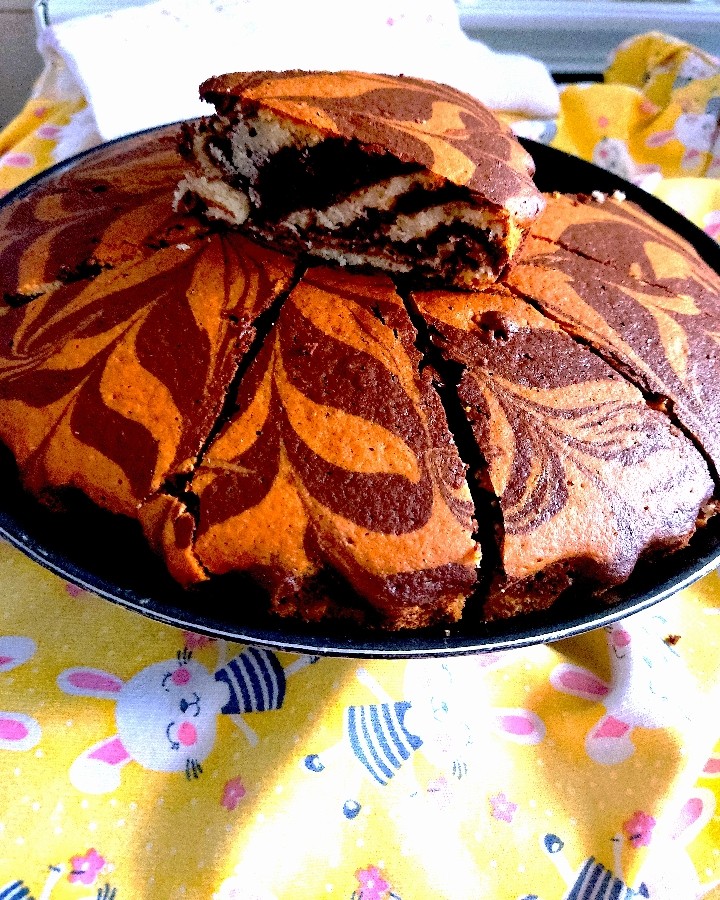 عکس کیک زبرا (دو رنگ) 