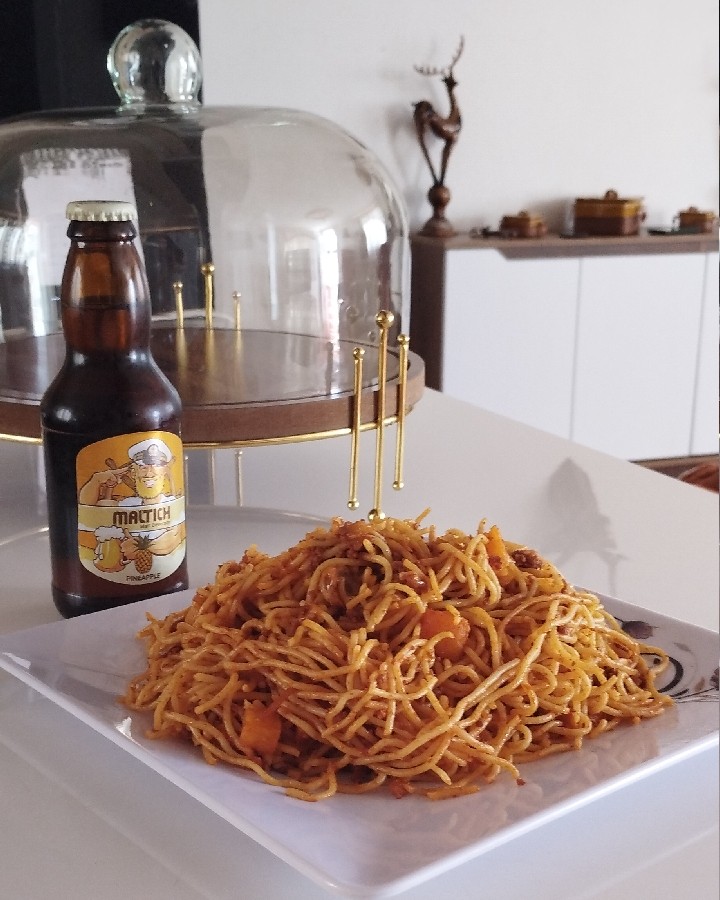 ماکارونی و کتلت مرغ