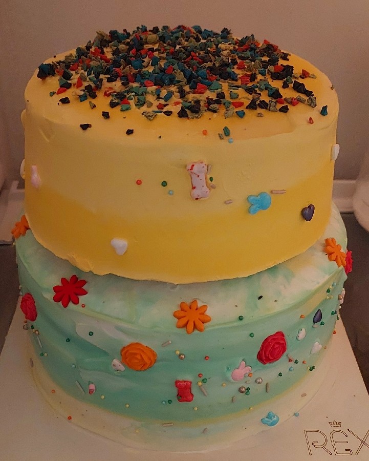 عکس اینم کیک ۲ طبقه برای تولد عزیزم عسل درست کردم۱۴۰۲/۳/۳